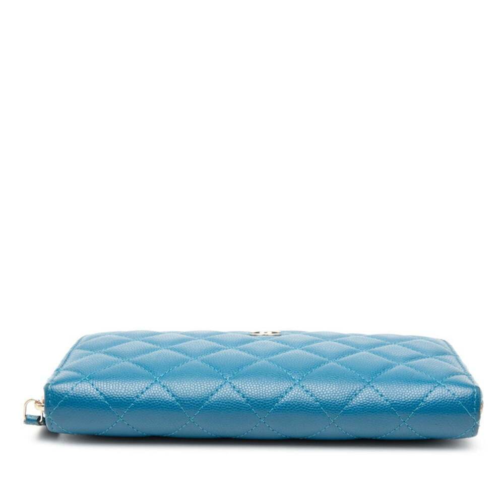 CHANEL Blue Caviar Leather Logo Wallet - Picture 3 of 7